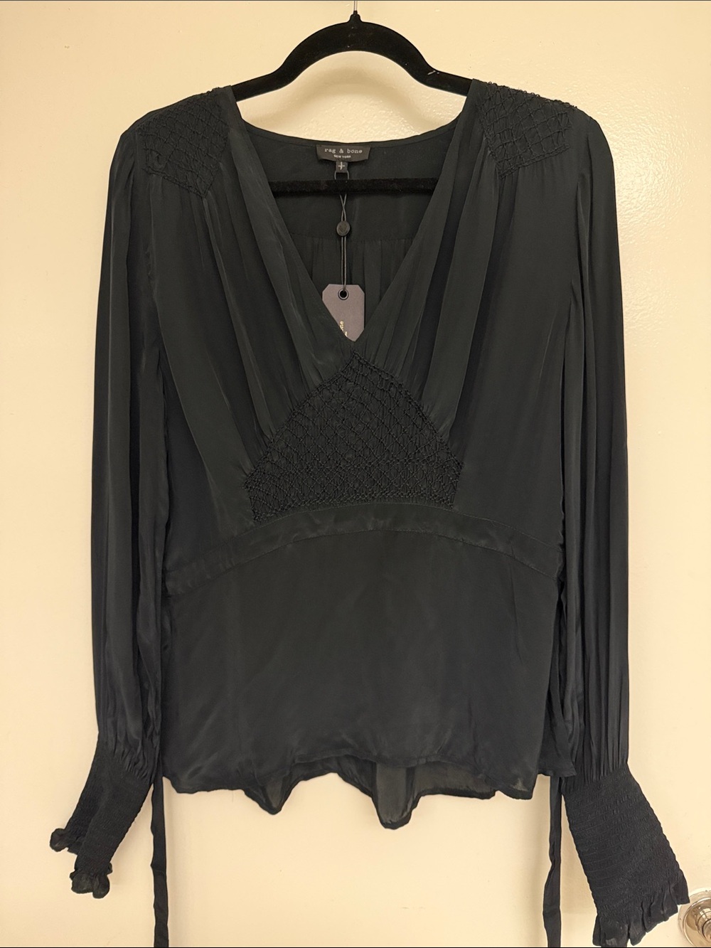 NWT rag & bone Lorelei Smocked Top